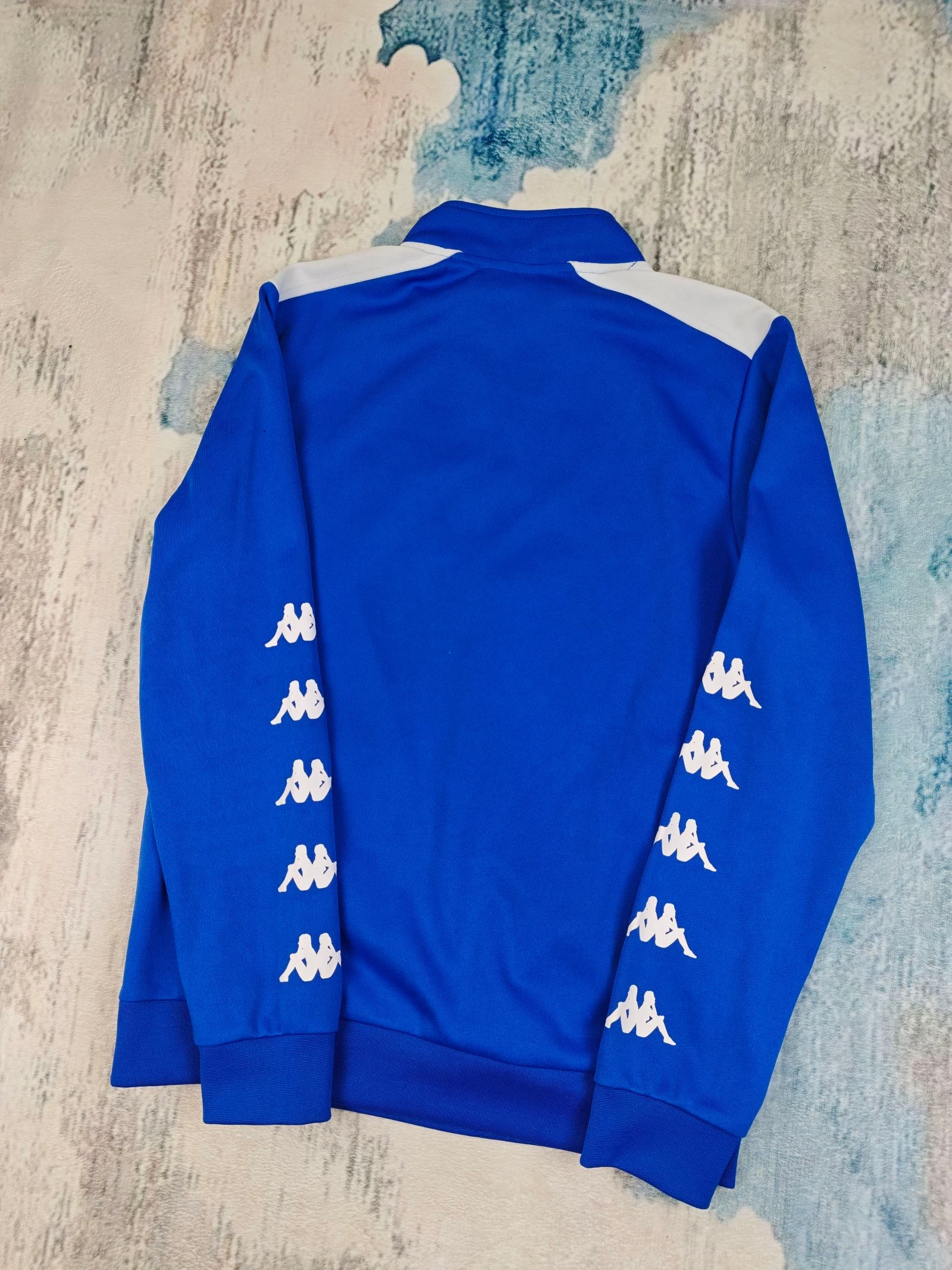 Jaqueta de treino Kappa Real Betis Football azul branco com zíper quarto tamanho G – photo 16